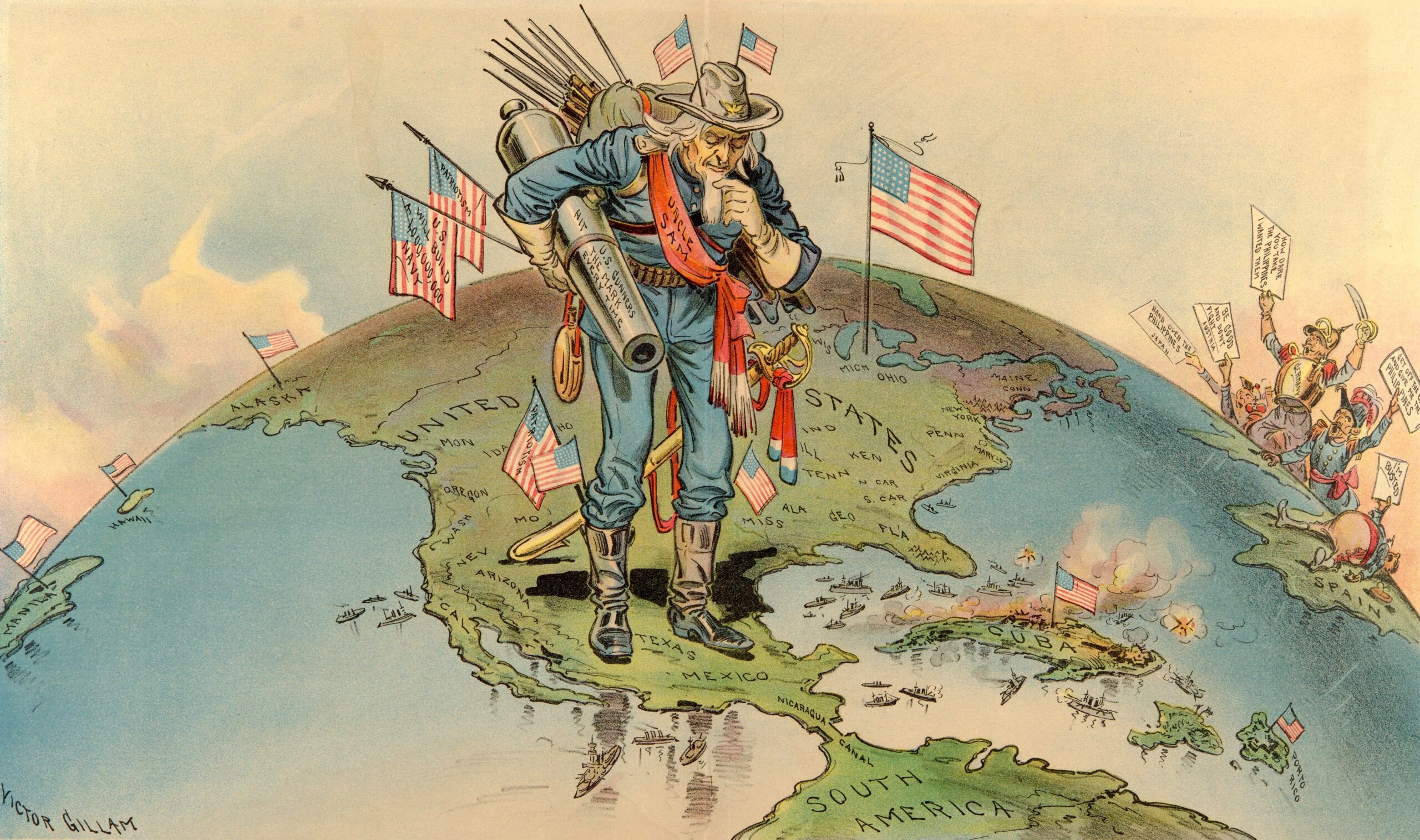 Victor Gillam, We Must Finish the Nicaragua Canal, from Judge Magazine, June 18, 1898